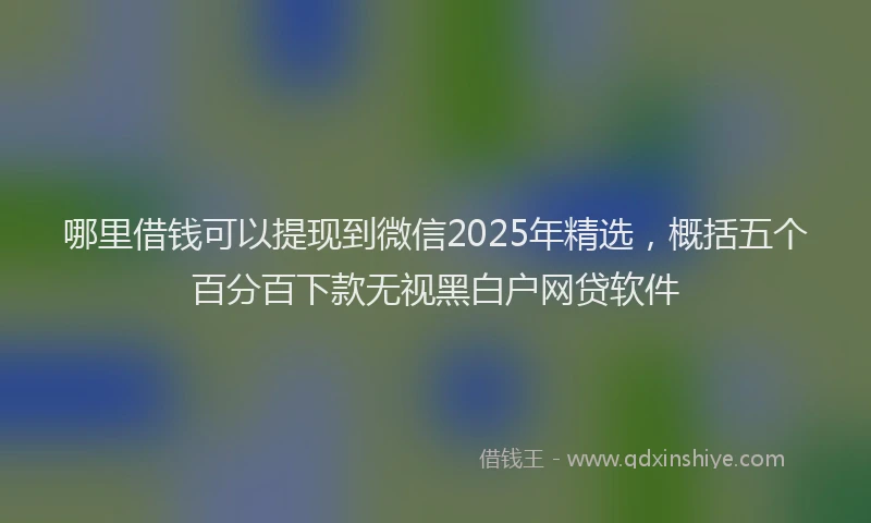 哪里借钱可以提现到微信2025年精选，概括五个百分百下款无视黑白户网贷软件