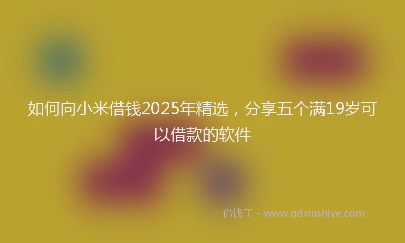 如何向小米借钱2025年精选，分享五个满19岁可以借款的软件
