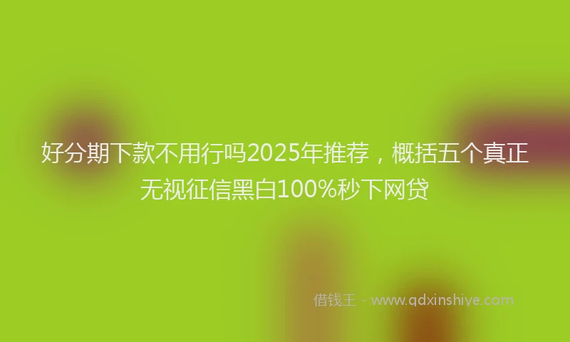 好分期下款不用行吗2025年推荐，概括五个真正无视征信黑白100%秒下网贷