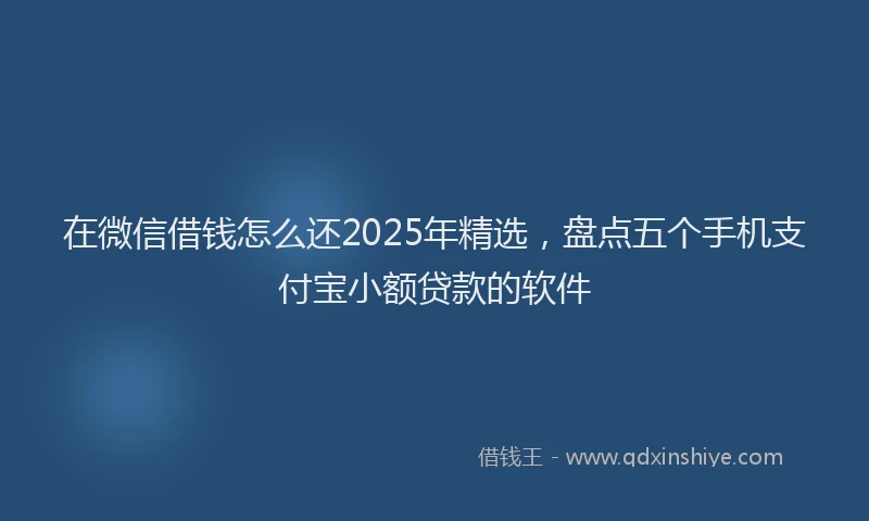 在微信借钱怎么还2025年精选，盘点五个手机支付宝小额贷款的软件