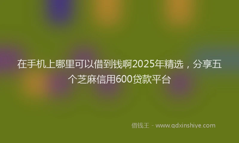 在手机上哪里可以借到钱啊2025年精选，分享五个芝麻信用600贷款平台
