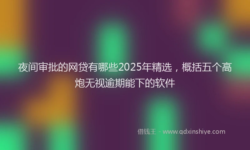 夜间审批的网贷有哪些2025年精选，概括五个高炮无视逾期能下的软件