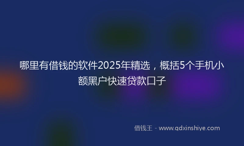 哪里有借钱的软件2025年精选，概括5个手机小额黑户快速贷款口子