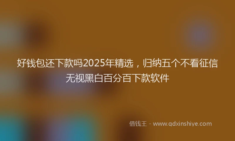 好钱包还下款吗2025年精选，归纳五个不看征信无视黑白百分百下款软件