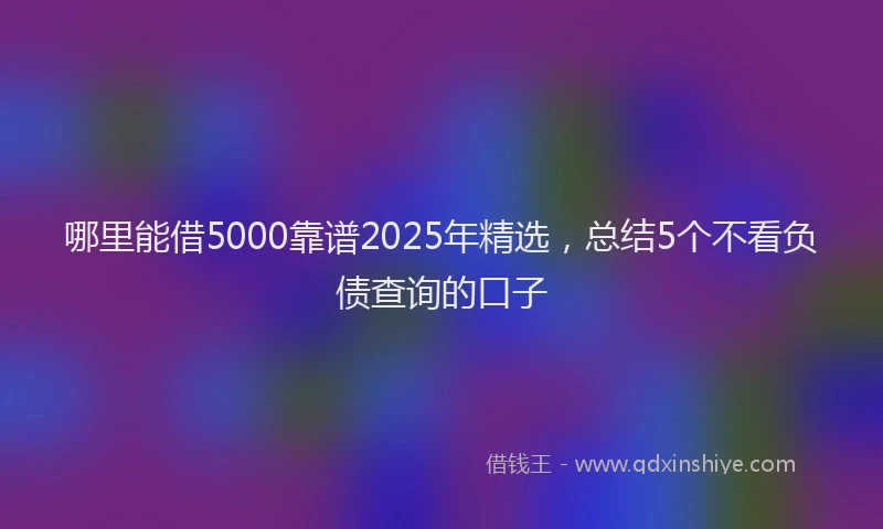 哪里能借5000靠谱2025年精选，总结5个不看负债查询的口子