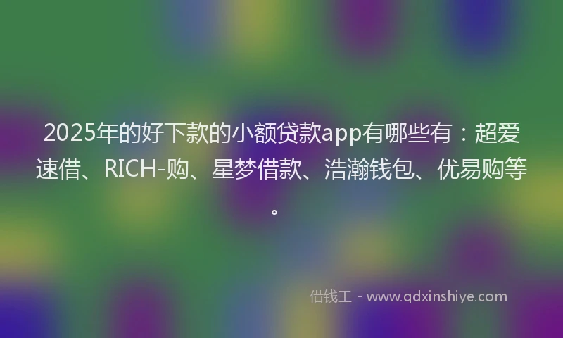 2025年的好下款的小额贷款app有哪些有：超爱速借、RICH-购、星梦借款、浩瀚钱包、优易购等。