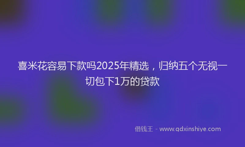 喜米花容易下款吗2025年精选，归纳五个无视一切包下1万的贷款