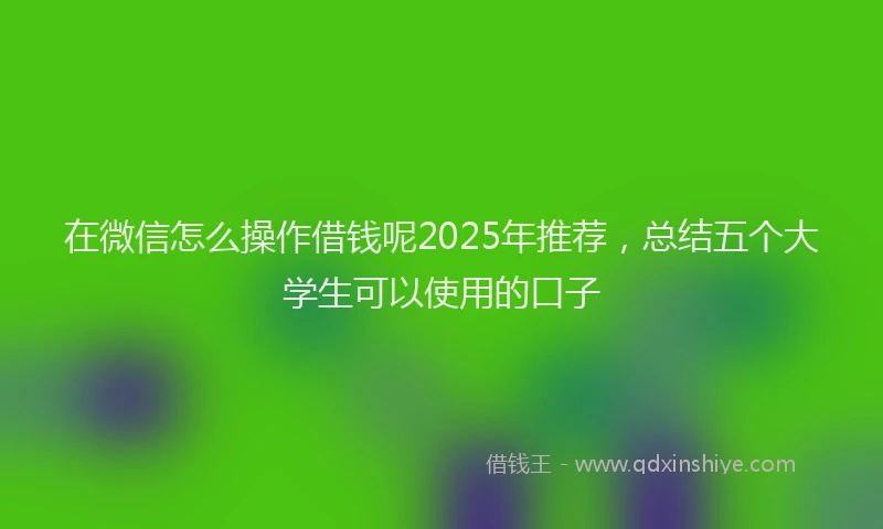 在微信怎么操作借钱呢2025年推荐，总结五个大学生可以使用的口子