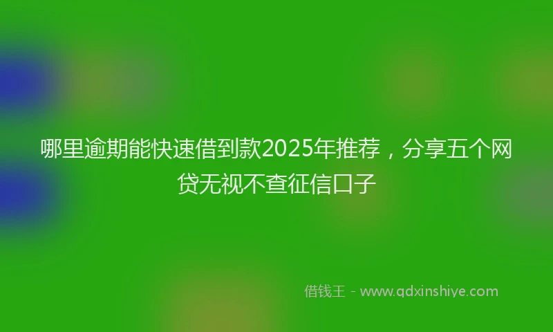 哪里逾期能快速借到款2025年推荐，分享五个网贷无视不查征信口子