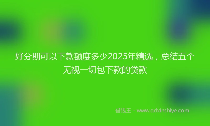 好分期可以下款额度多少2025年精选，总结五个无视一切包下款的贷款