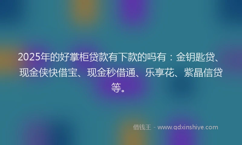 2025年的好掌柜贷款有下款的吗有：金钥匙贷、现金侠快借宝、现金秒借通、乐享花、紫晶信贷等。