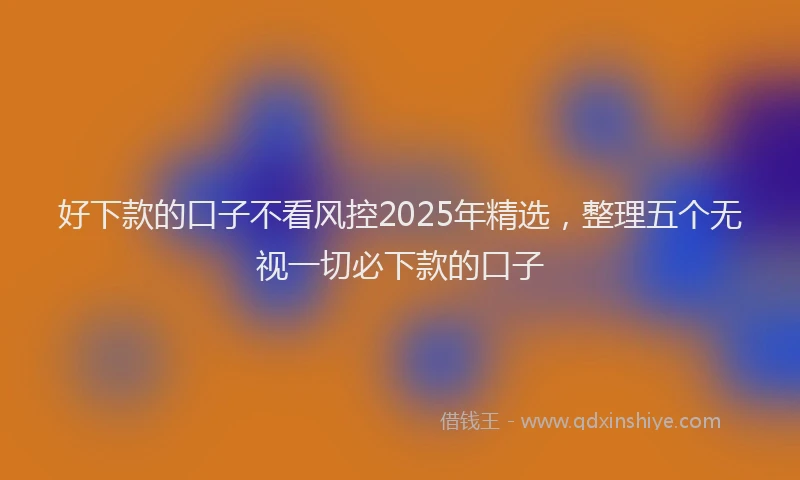 好下款的口子不看风控2025年精选，整理五个无视一切必下款的口子