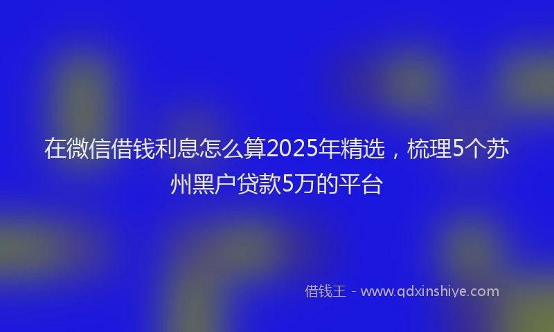 在微信借钱利息怎么算2025年精选，梳理5个苏州黑户贷款5万的平台