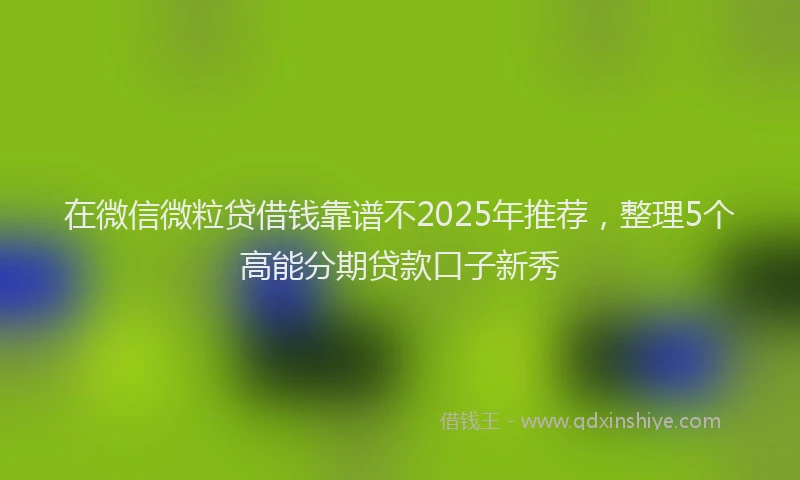 在微信微粒贷借钱靠谱不2025年推荐，整理5个高能分期贷款口子新秀