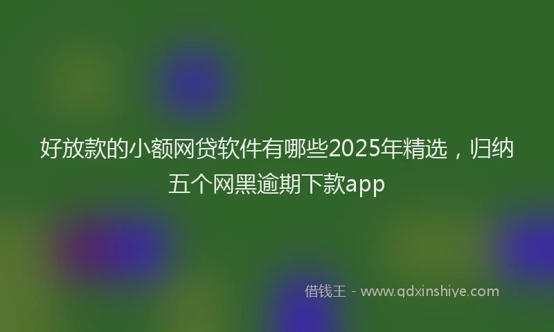 好放款的小额网贷软件有哪些2025年精选，归纳五个网黑逾期下款app