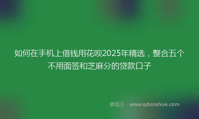 如何在手机上借钱用花呗2025年精选，整合五个不用面签和芝麻分的贷款口子