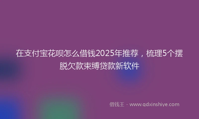 在支付宝花呗怎么借钱2025年推荐，梳理5个摆脱欠款束缚贷款新软件