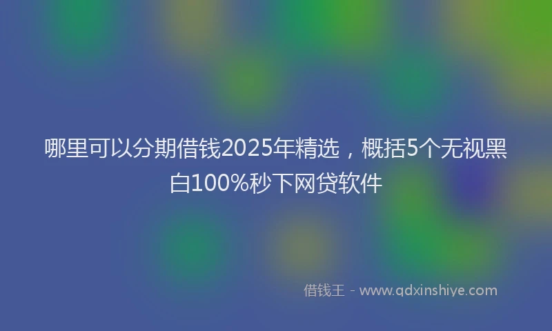 哪里可以分期借钱2025年精选，概括5个无视黑白100%秒下网贷软件