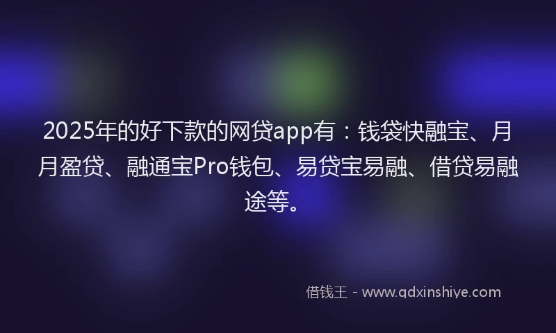 2025年的好下款的网贷app有：钱袋快融宝、月月盈贷、融通宝Pro钱包、易贷宝易融、借贷易融途等。