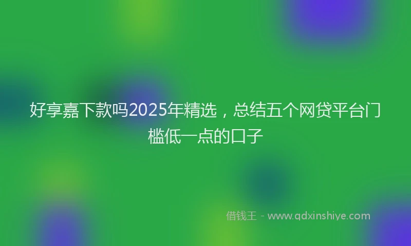 好享嘉下款吗2025年精选，总结五个网贷平台门槛低一点的口子