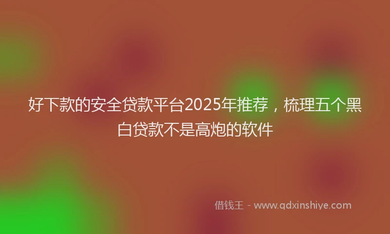 好下款的安全贷款平台2025年推荐，梳理五个黑白贷款不是高炮的软件