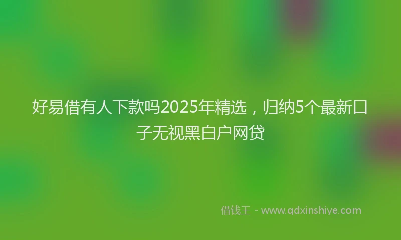 好易借有人下款吗2025年精选，归纳5个最新口子无视黑白户网贷