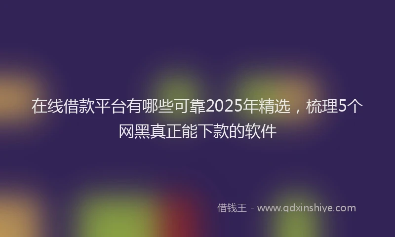 在线借款平台有哪些可靠2025年精选，梳理5个网黑真正能下款的软件