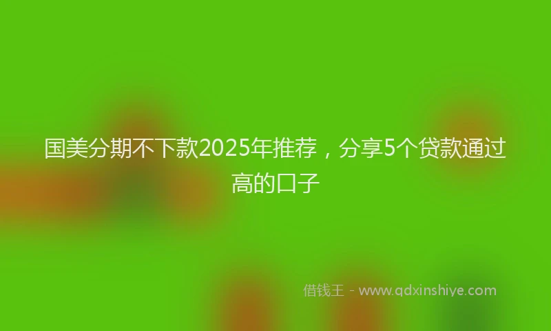 国美分期不下款2025年推荐，分享5个贷款通过高的口子