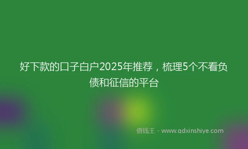 好下款的口子白户2025年推荐，梳理5个不看负债和征信的平台