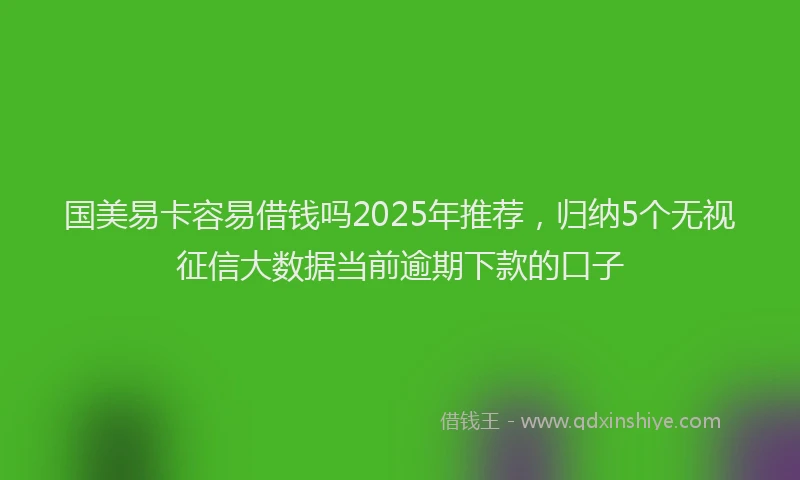 国美易卡容易借钱吗2025年推荐，归纳5个无视征信大数据当前逾期下款的口子