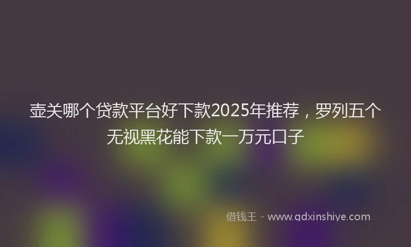 壶关哪个贷款平台好下款2025年推荐，罗列五个无视黑花能下款一万元口子
