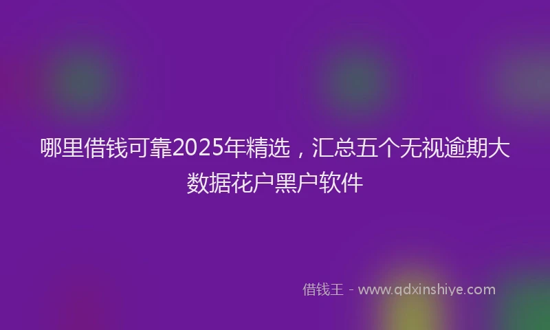 哪里借钱可靠2025年精选，汇总五个无视逾期大数据花户黑户软件