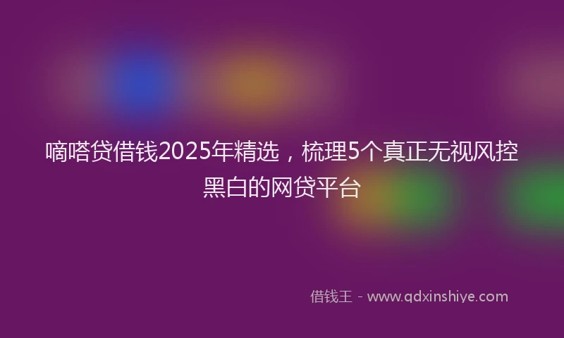 嘀嗒贷借钱2025年精选，梳理5个真正无视风控黑白的网贷平台
