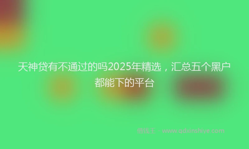 天神贷有不通过的吗2025年精选，汇总五个黑户都能下的平台