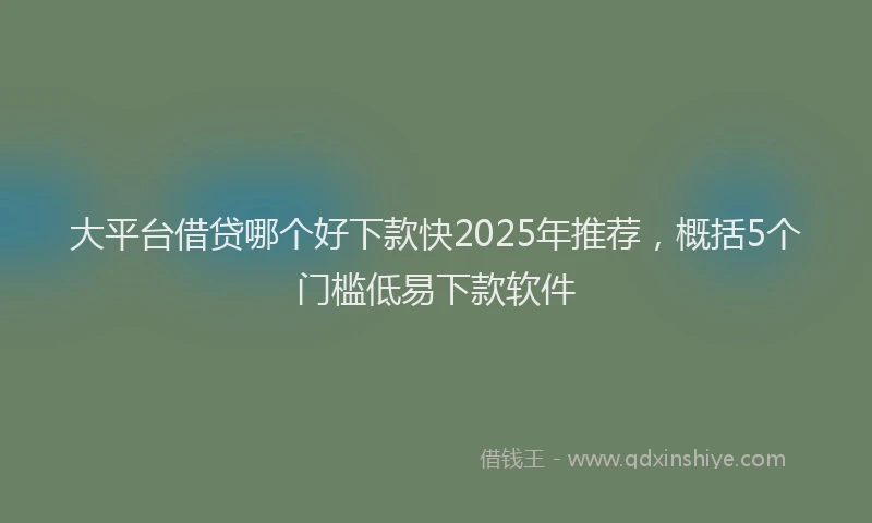 大平台借贷哪个好下款快2025年推荐，概括5个门槛低易下款软件
