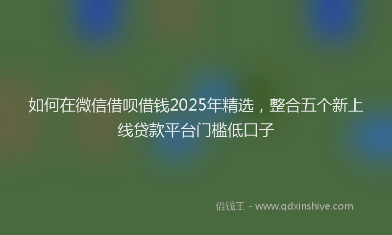 如何在微信借呗借钱2025年精选，整合五个新上线贷款平台门槛低口子