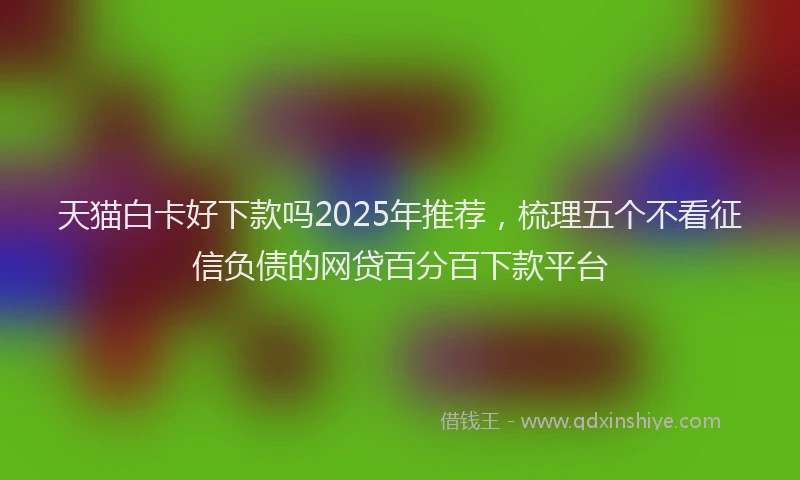 天猫白卡好下款吗2025年推荐，梳理五个不看征信负债的网贷百分百下款平台