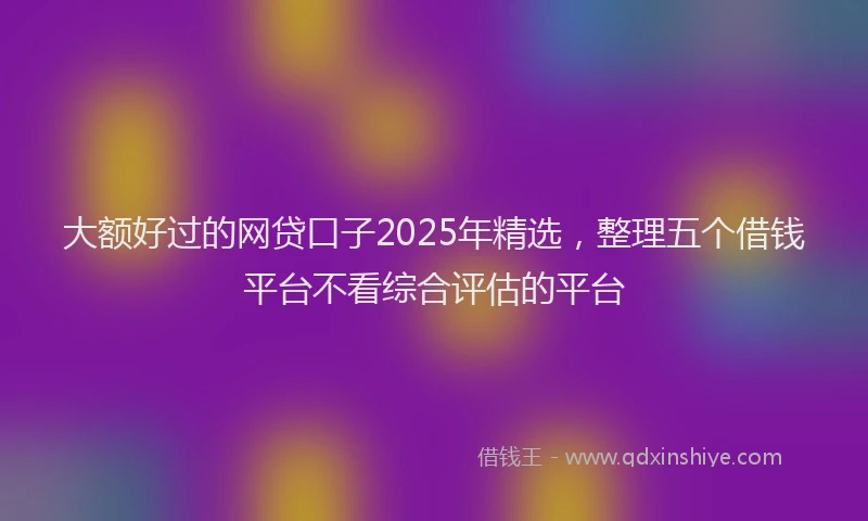 大额好过的网贷口子2025年精选，整理五个借钱平台不看综合评估的平台
