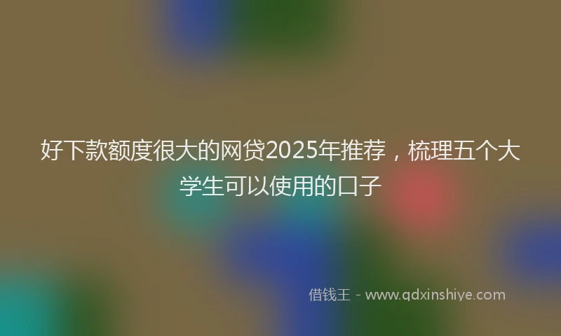 好下款额度很大的网贷2025年推荐，梳理五个大学生可以使用的口子