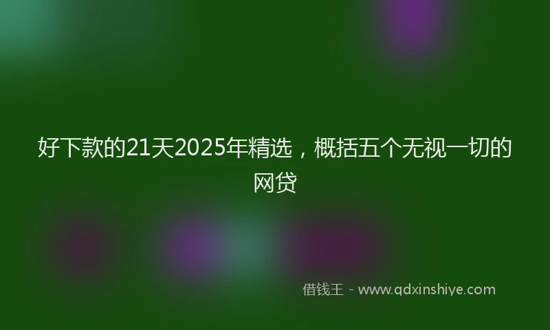 好下款的21天2025年精选，概括五个无视一切的网贷