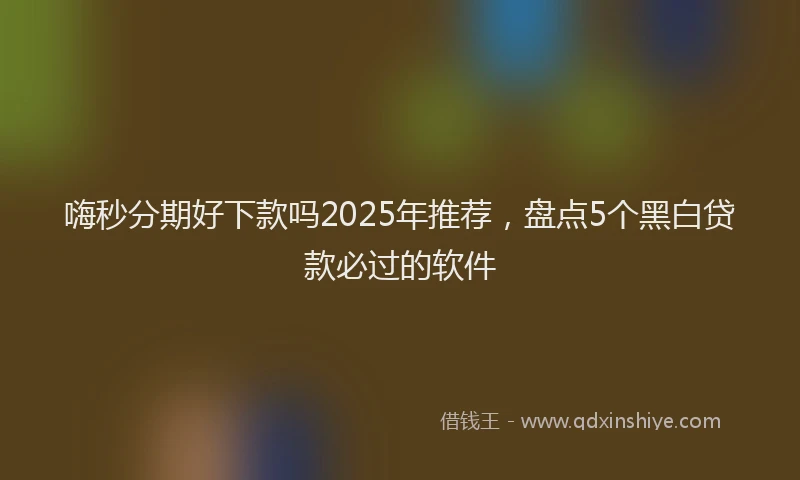 嗨秒分期好下款吗2025年推荐，盘点5个黑白贷款必过的软件