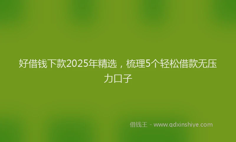 好借钱下款2025年精选，梳理5个轻松借款无压力口子