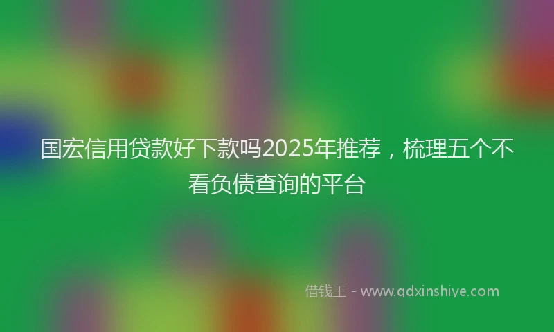 国宏信用贷款好下款吗2025年推荐，梳理五个不看负债查询的平台