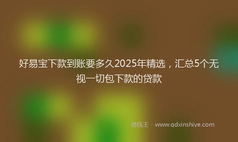 好易宝下款到账要多久2025年精选，汇总5个无视一切包下款的贷款