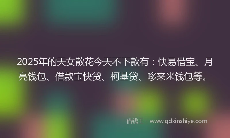 2025年的天女散花今天不下款有：快易借宝、月亮钱包、借款宝快贷、柯基贷、哆来米钱包等。