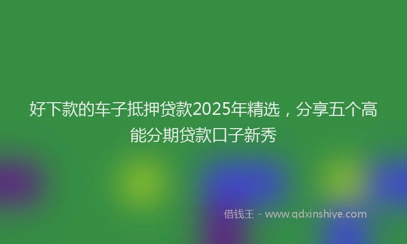好下款的车子抵押贷款2025年精选，分享五个高能分期贷款口子新秀