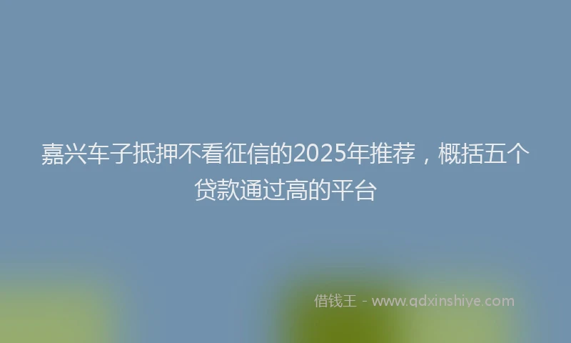 嘉兴车子抵押不看征信的2025年推荐，概括五个贷款通过高的平台