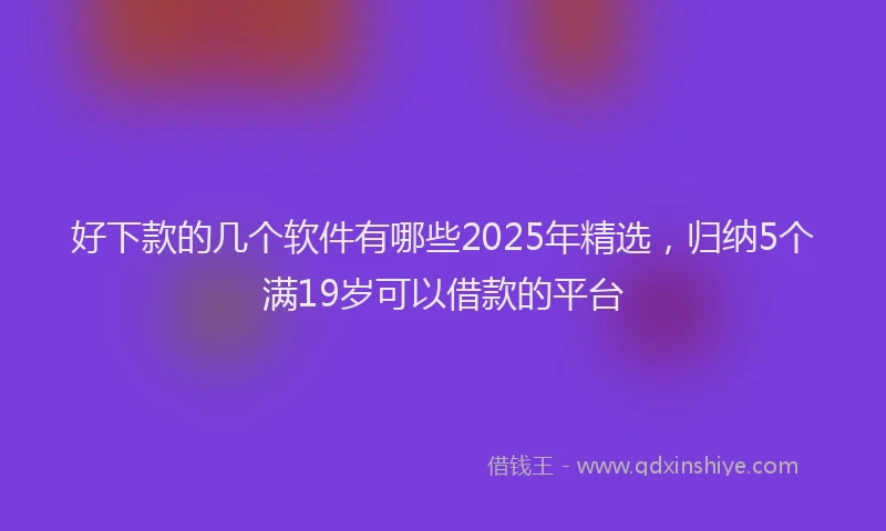 好下款的几个软件有哪些2025年精选，归纳5个满19岁可以借款的平台