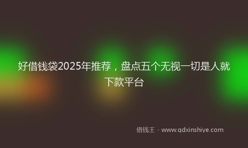 好借钱袋2025年推荐，盘点五个无视一切是人就下款平台