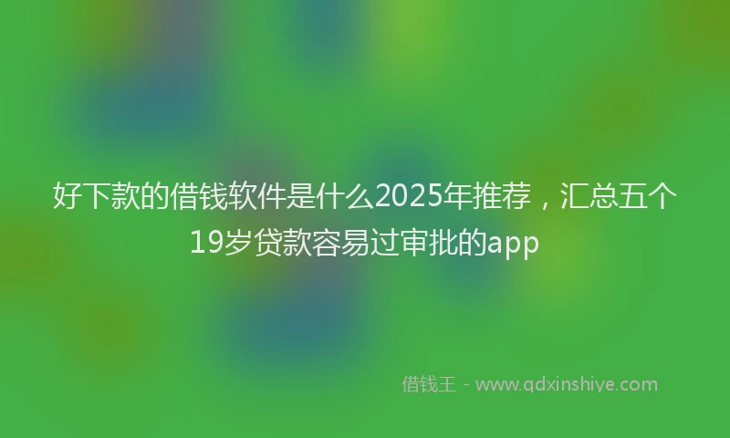 好下款的借钱软件是什么2025年推荐，汇总五个19岁贷款容易过审批的app